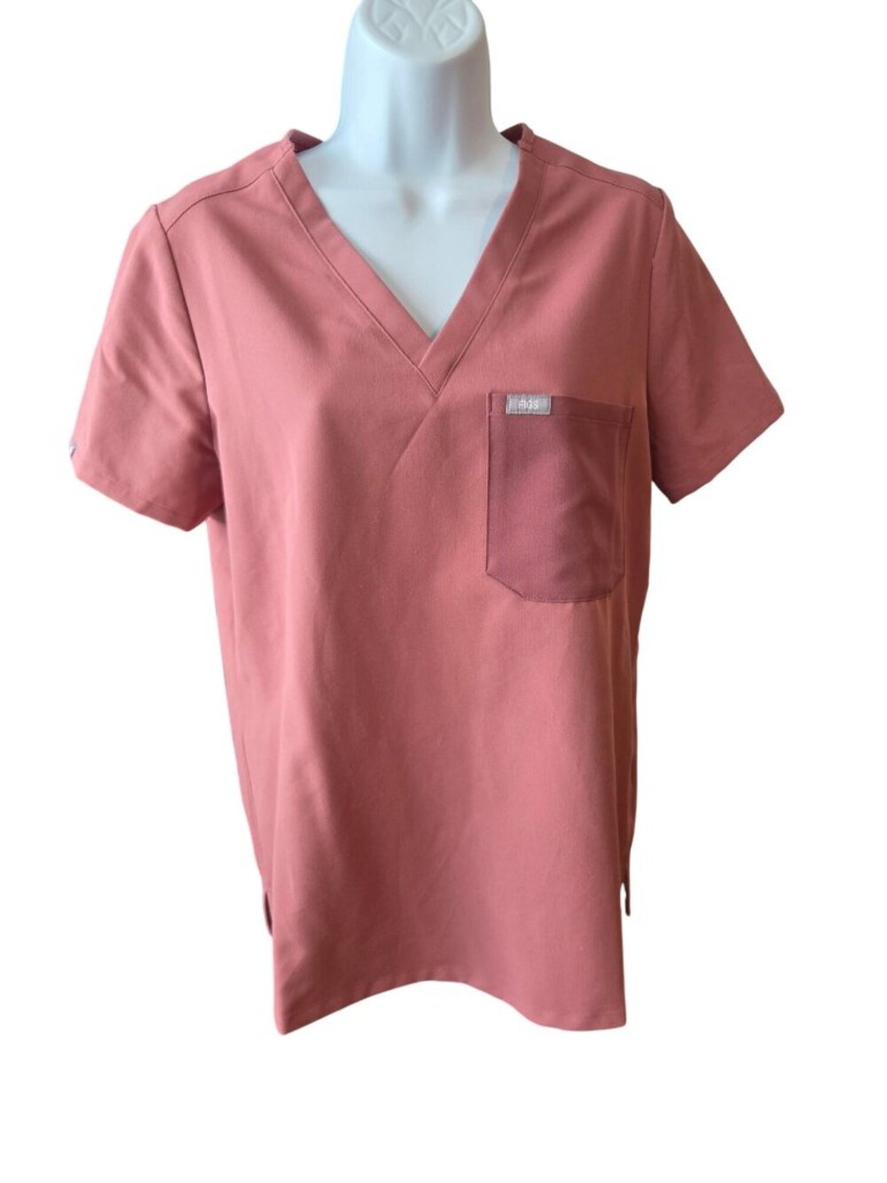 FIGS Scrub Set Womens Small Petite Pink Dusty Rose Livingston Medical Workwear